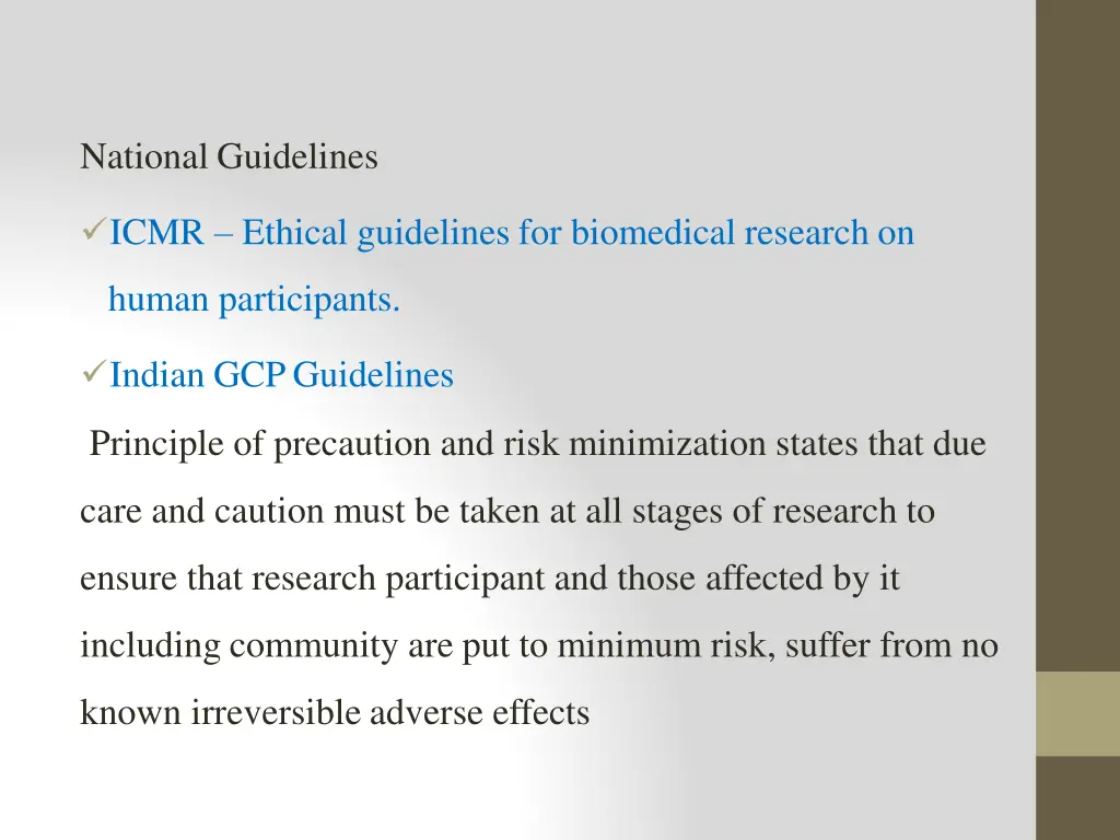national guidelines