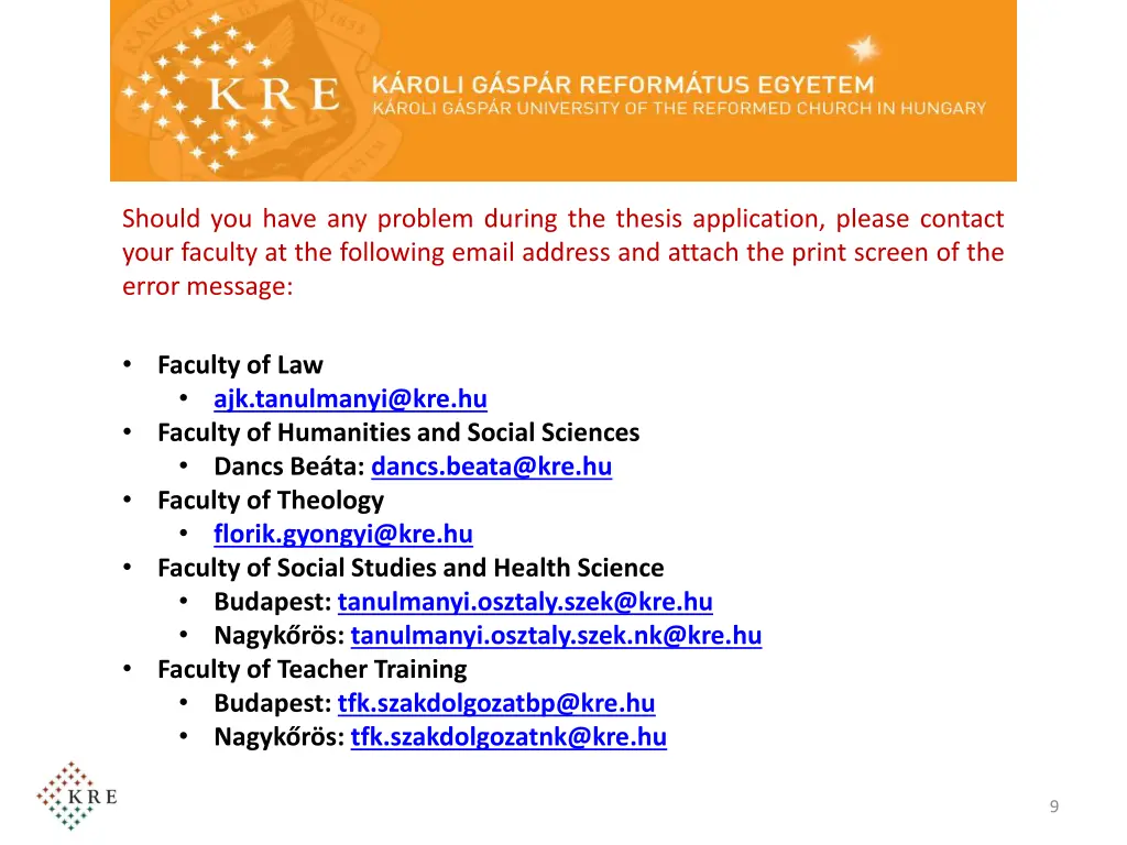 should you have any problem during the thesis