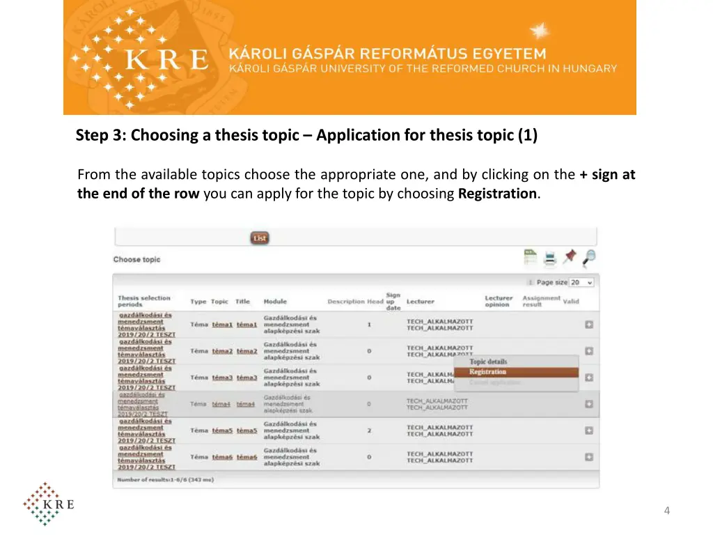 step 3 choosing a thesis topic application