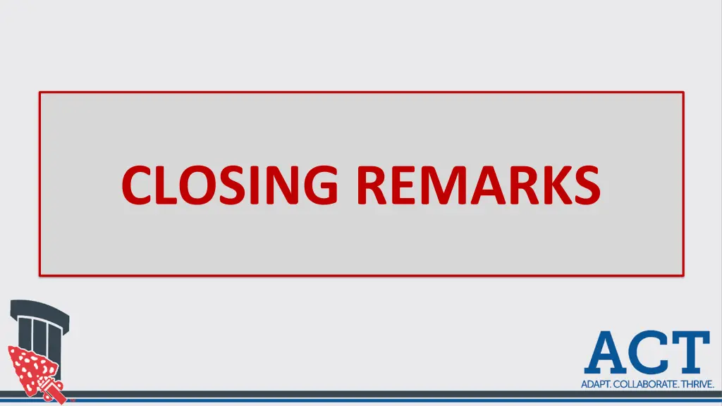 closing remarks