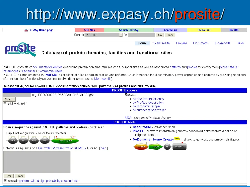 http www expasy ch prosite