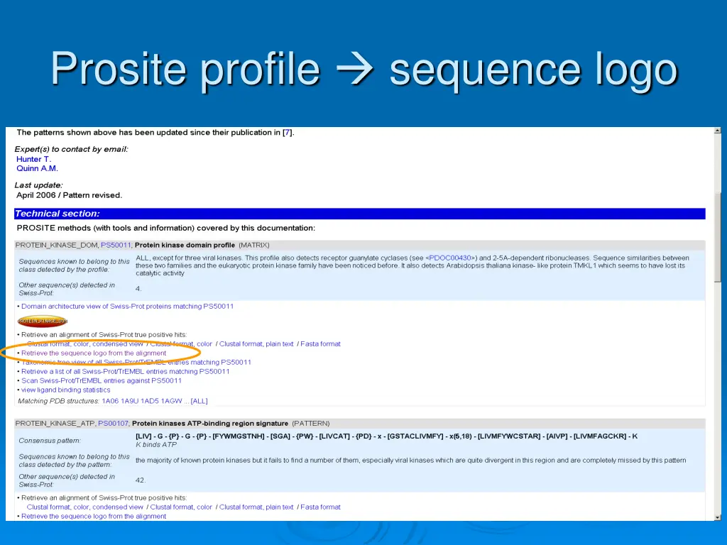 prosite profile sequence logo