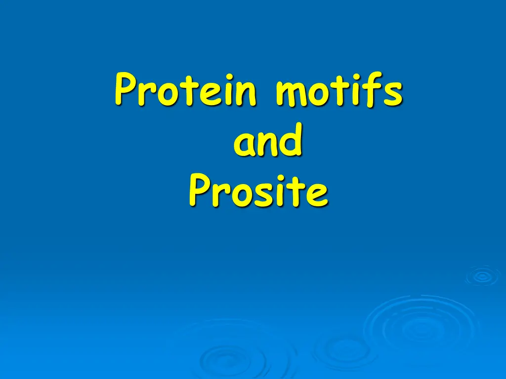 protein motifs and prosite