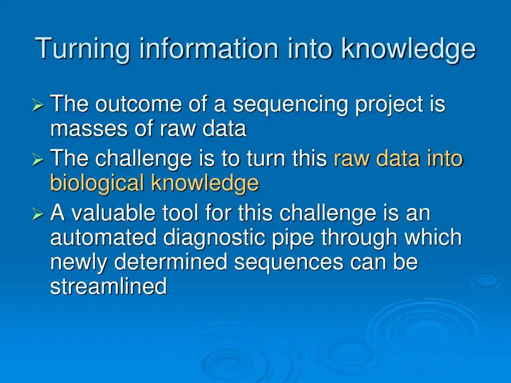 turning information into knowledge