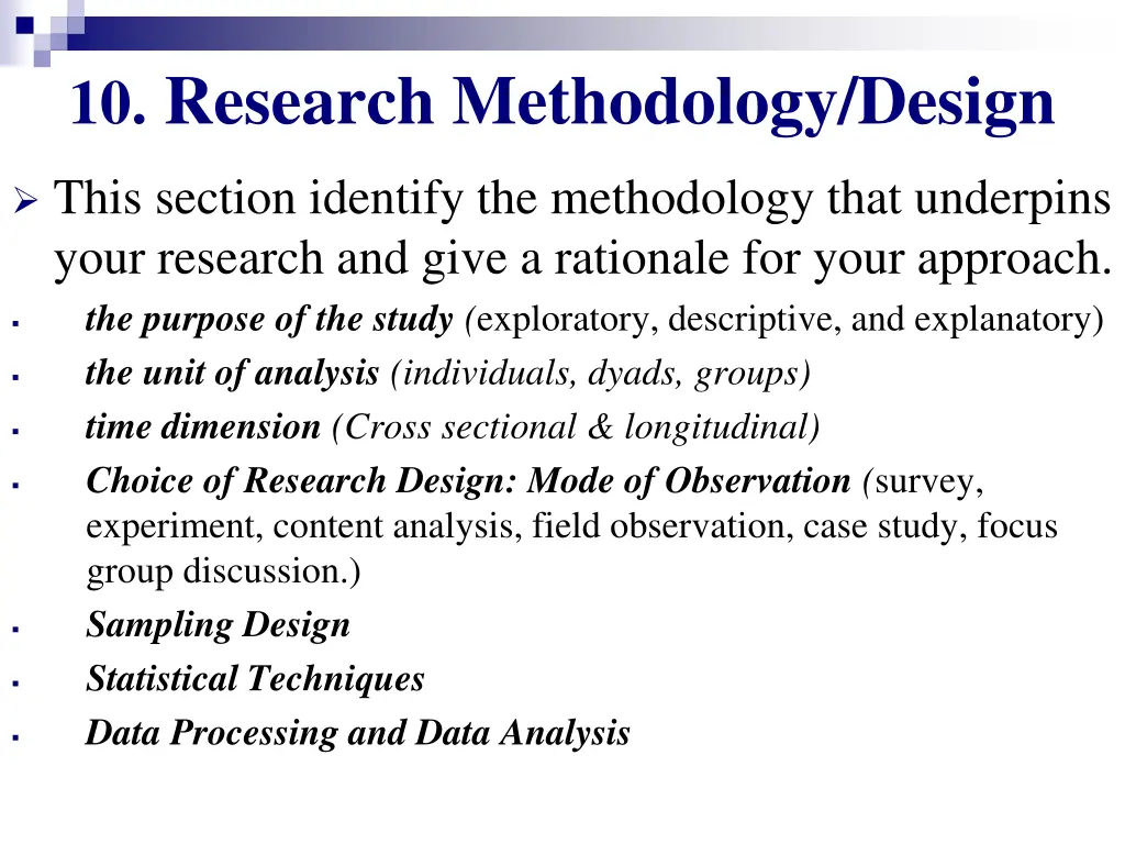 10 research methodology design