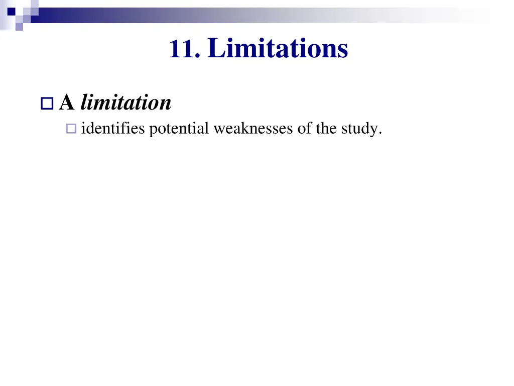 11 limitations
