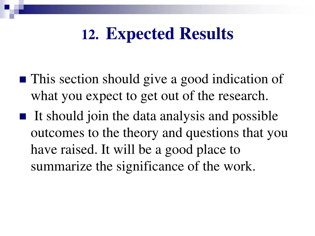 12 expected results