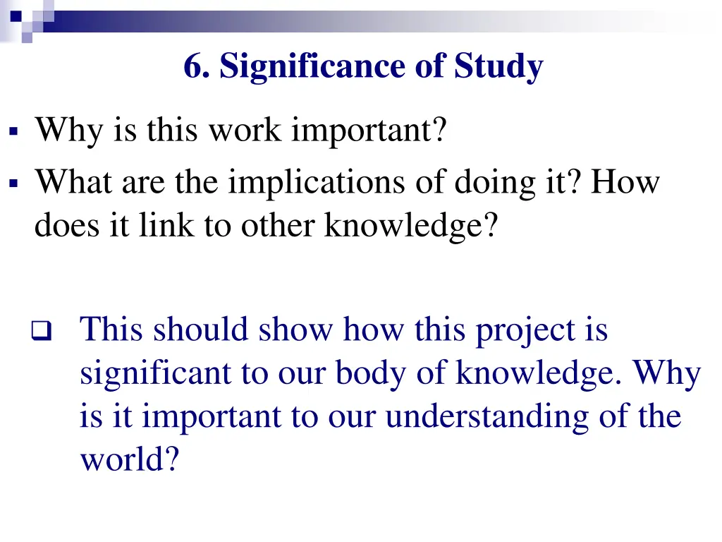 6 significance of study
