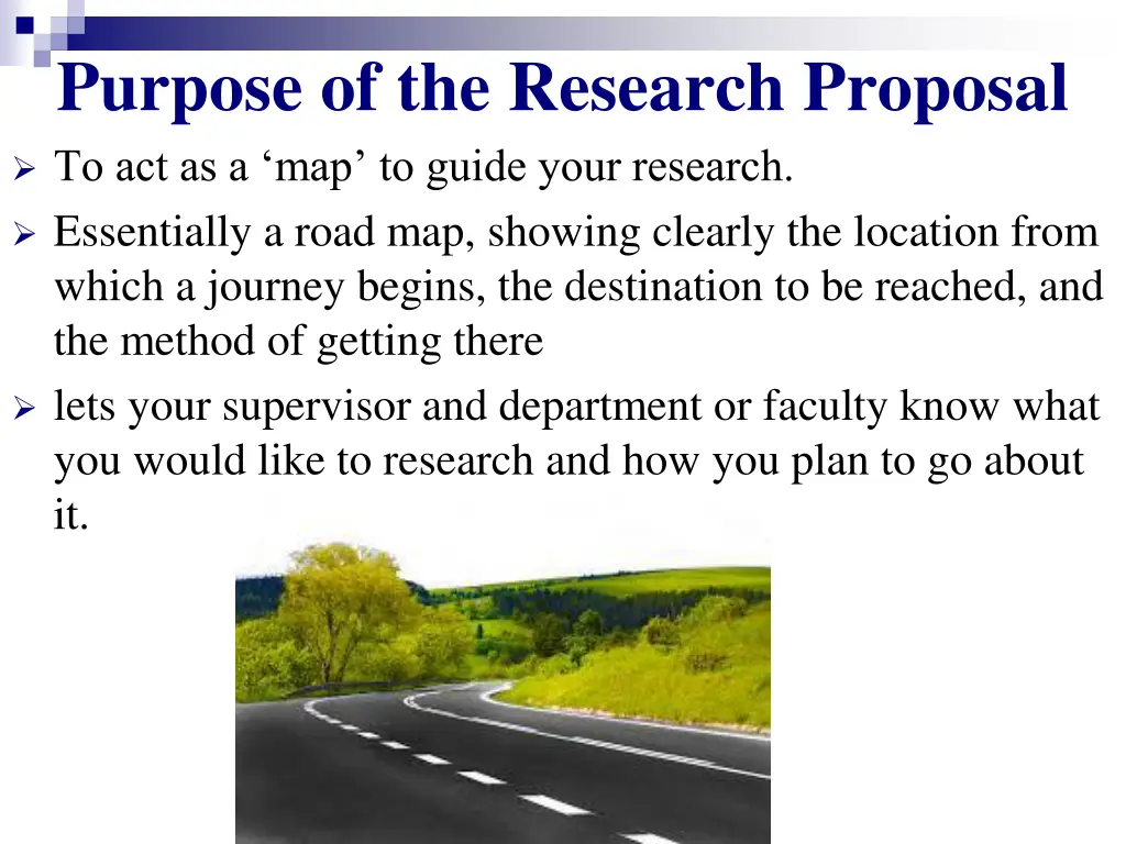 purpose of the research proposal