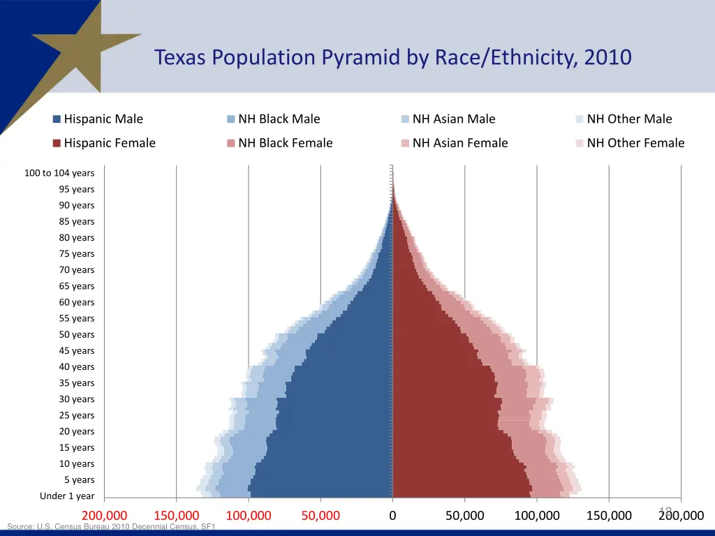 texas population pyramid by race ethnicity 2010 1