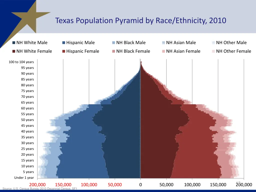 texas population pyramid by race ethnicity 2010 2
