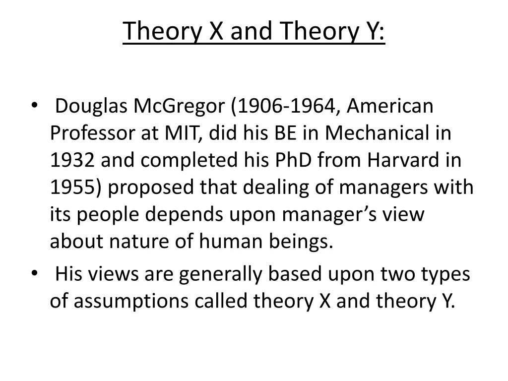 theory x and theory y