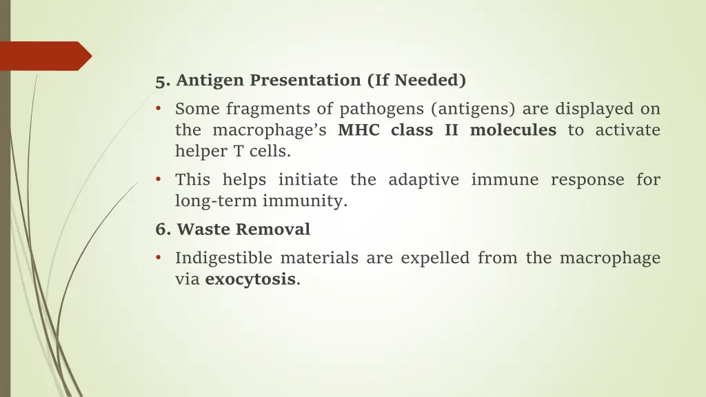 5 antigen presentation if needed some fragments