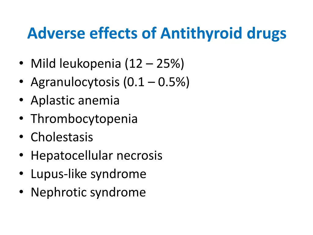adverse effects of antithyroid drugs