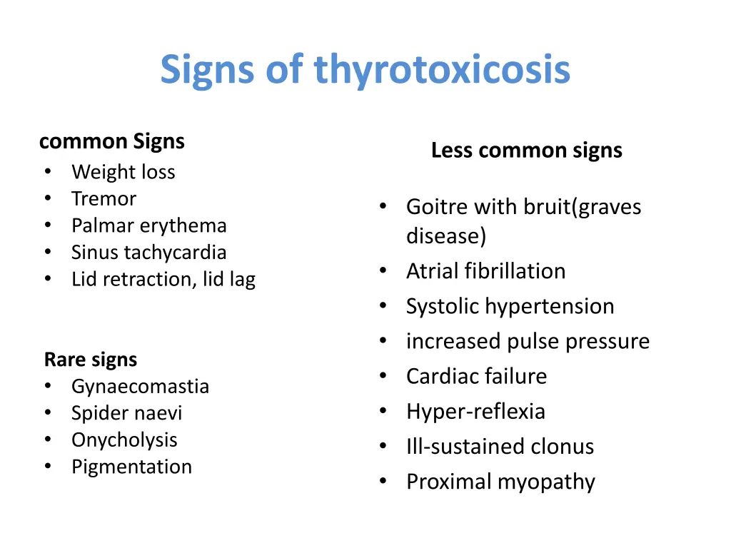 signs of thyrotoxicosis