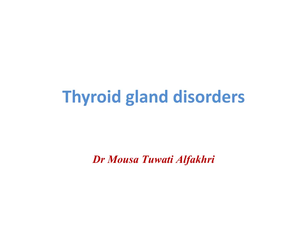thyroid gland disorders