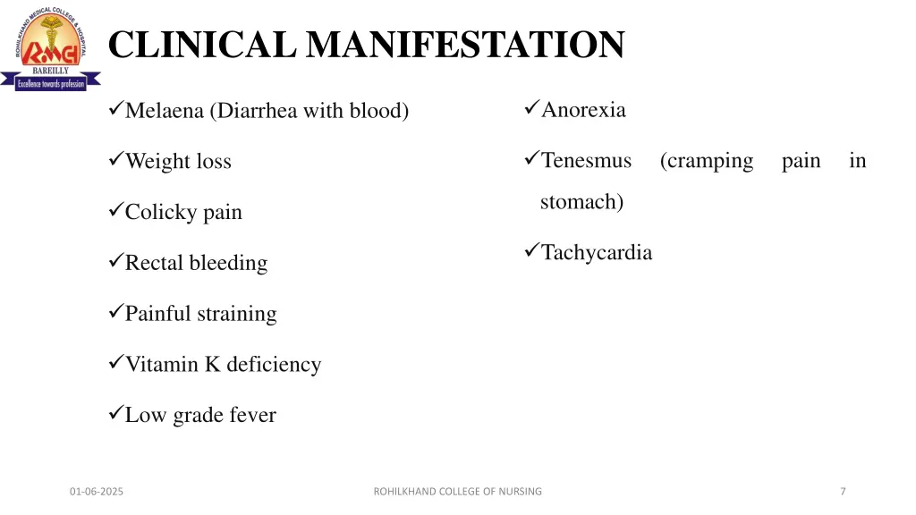 clinical manifestation