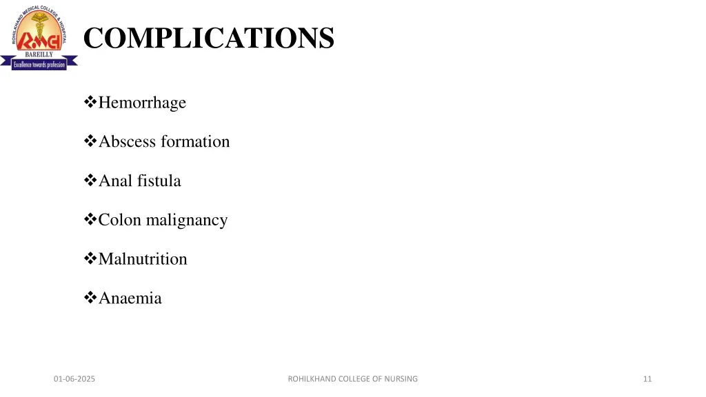 complications