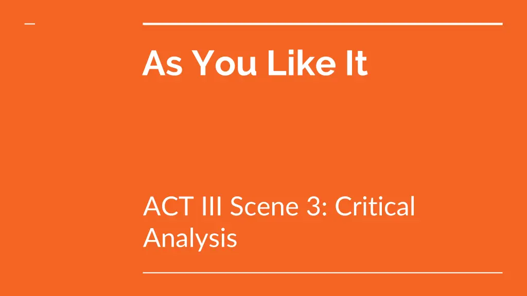 as you like it