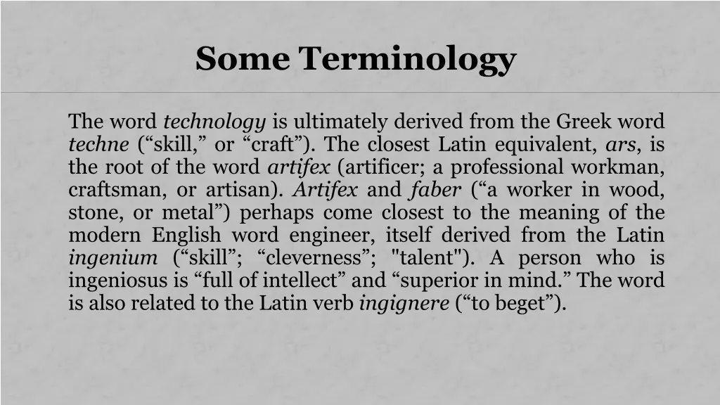 some terminology