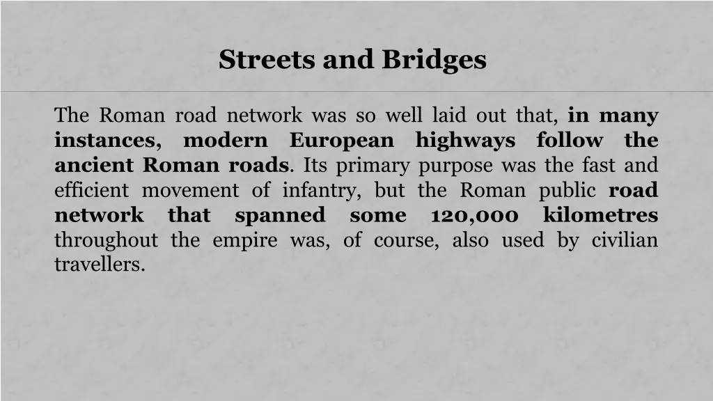 streets and bridges