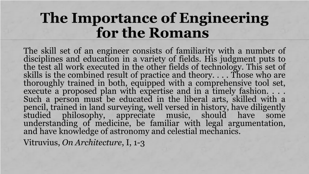 the importance of engineering for the romans