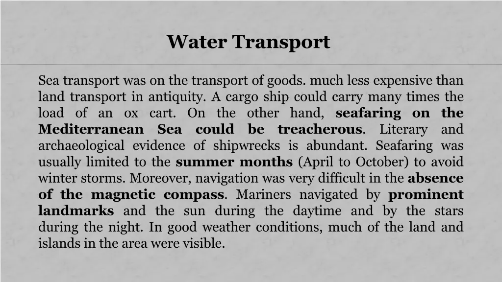 water transport 3