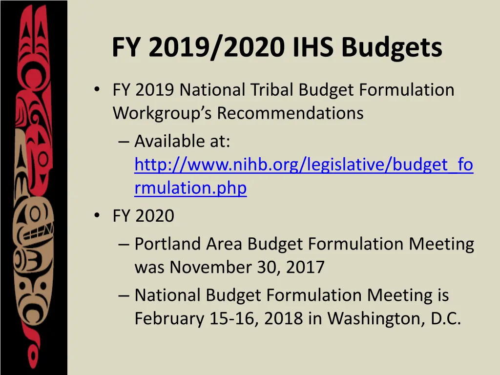 fy 2019 2020 ihs budgets