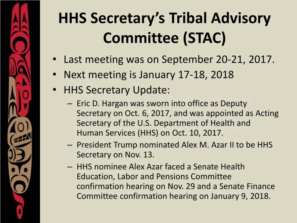 hhs secretary s tribal advisory committee stac