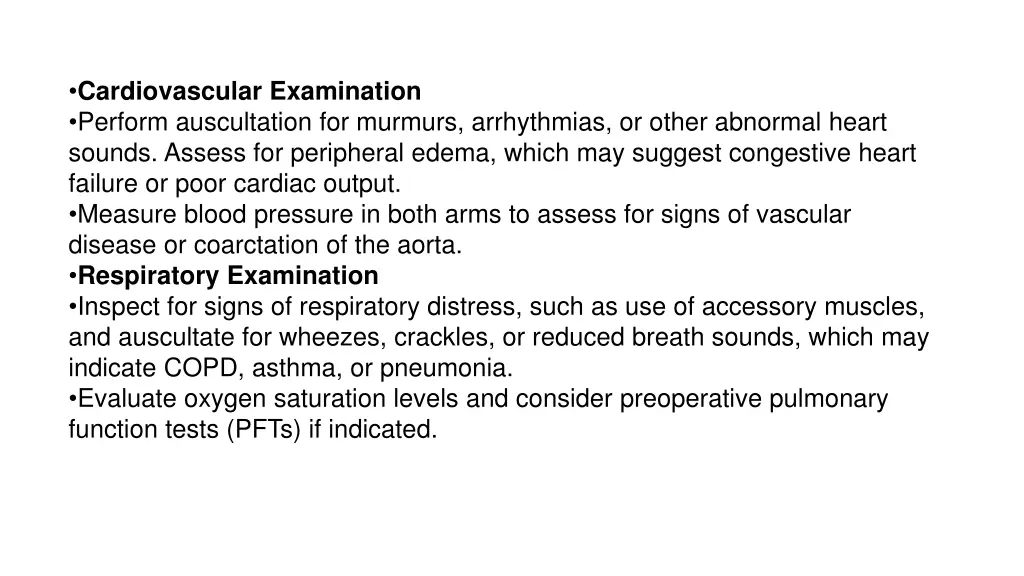 cardiovascular examination perform auscultation