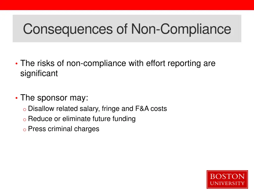 consequences of non compliance