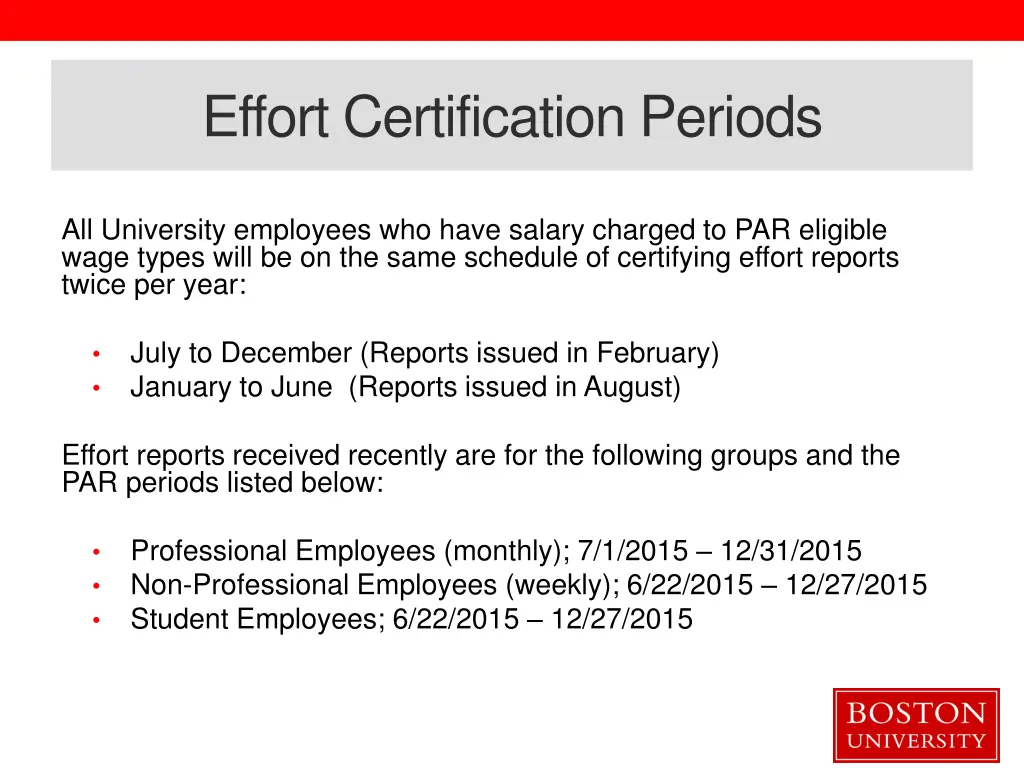 effort certification periods 1