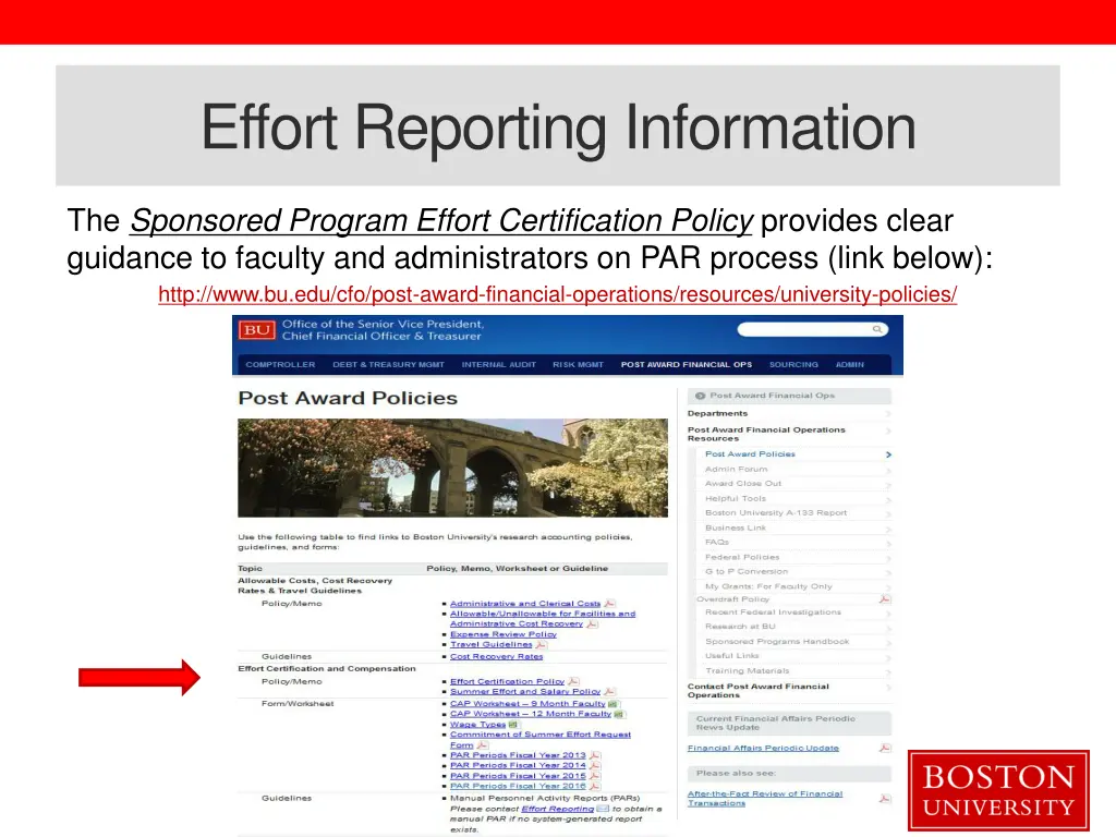 effort reporting information