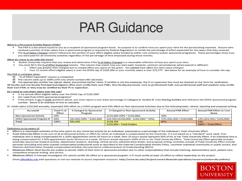 par guidance
