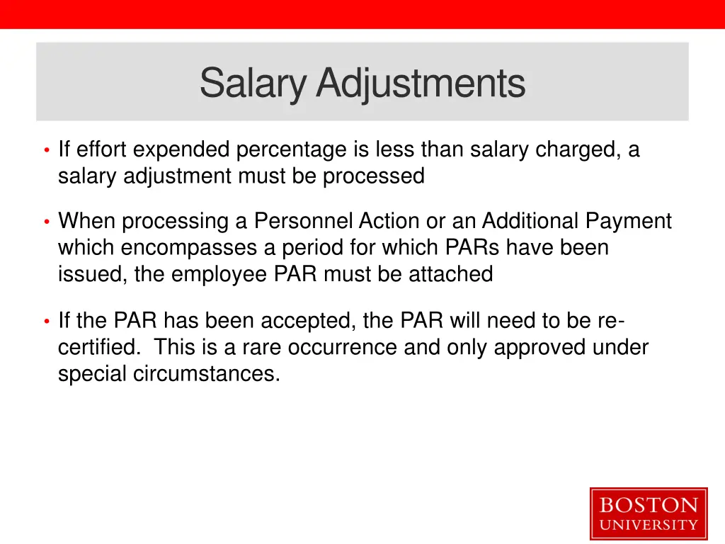 salary adjustments