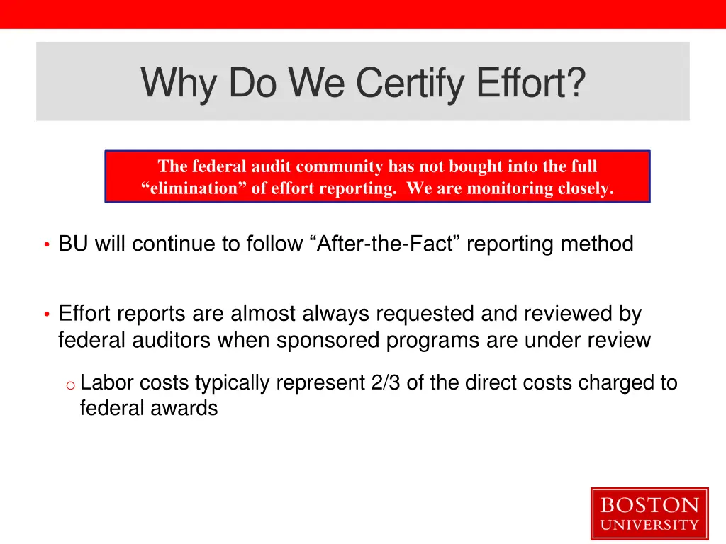why do we certify effort 1