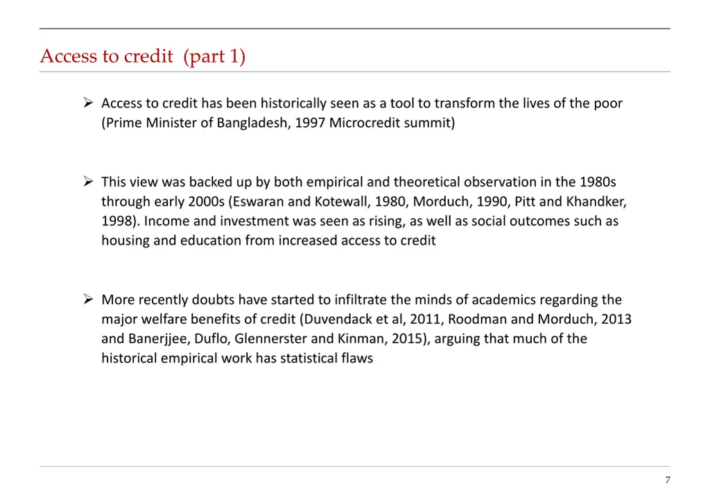access to credit part 1
