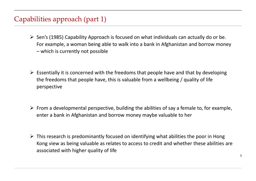 capabilities approach part 1