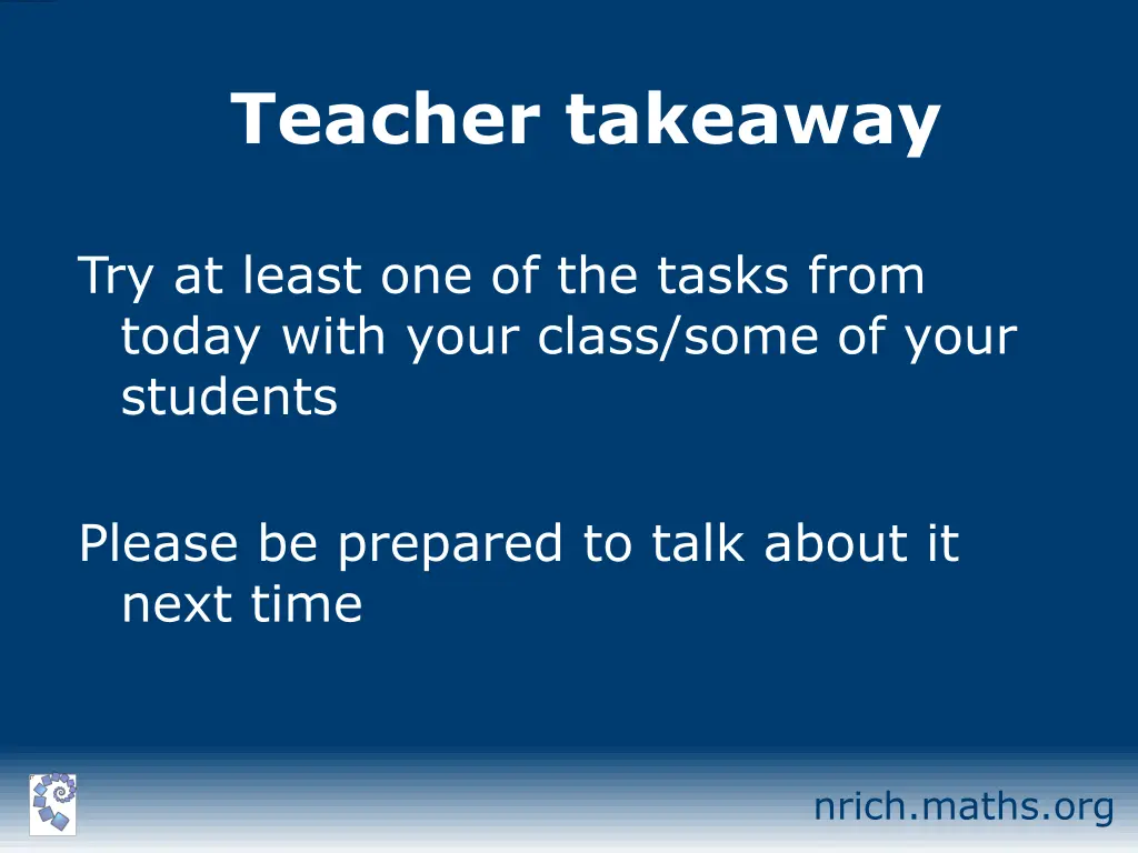 teacher takeaway