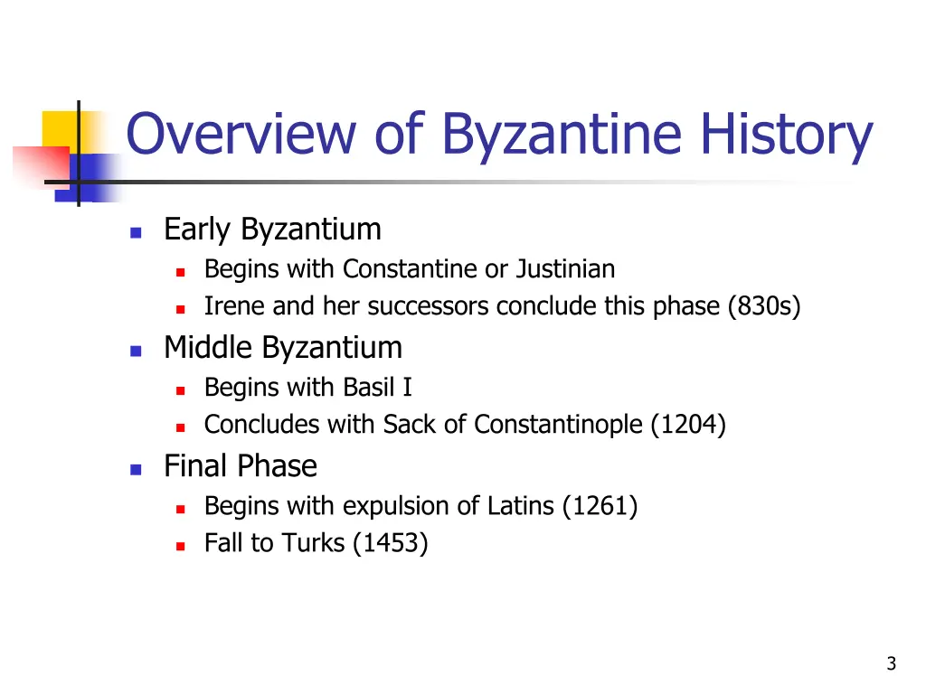 overview of byzantine history