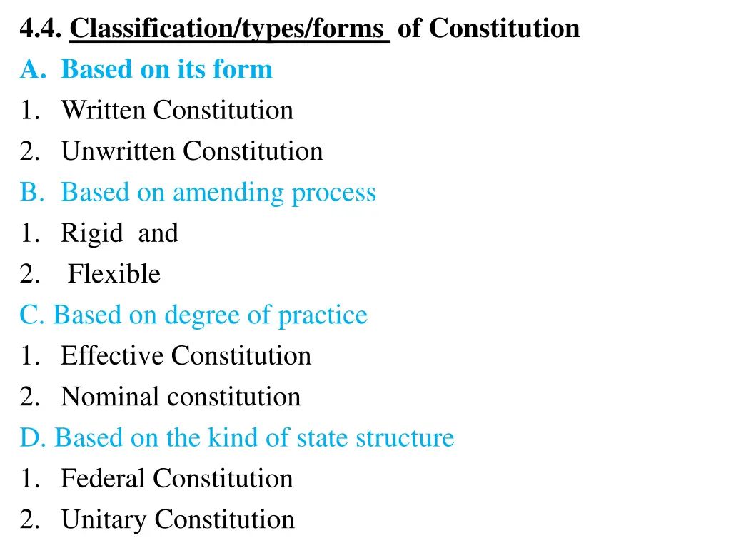 4 4 classification types forms of constitution