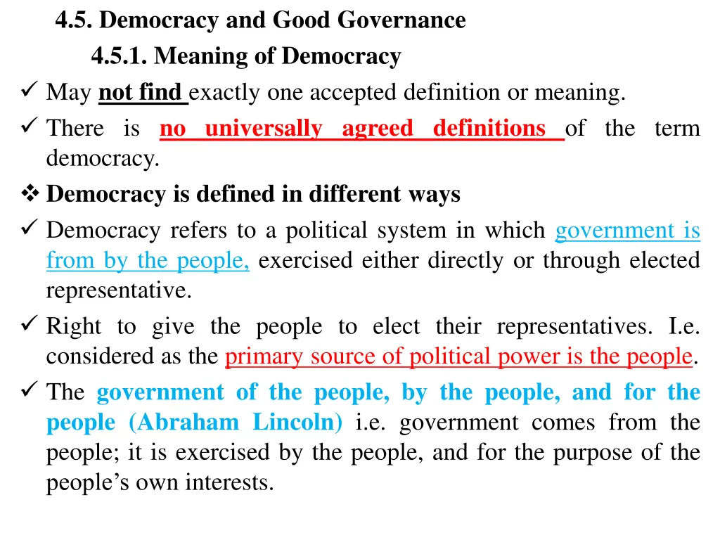 4 5 democracy and good governance 4 5 1 meaning