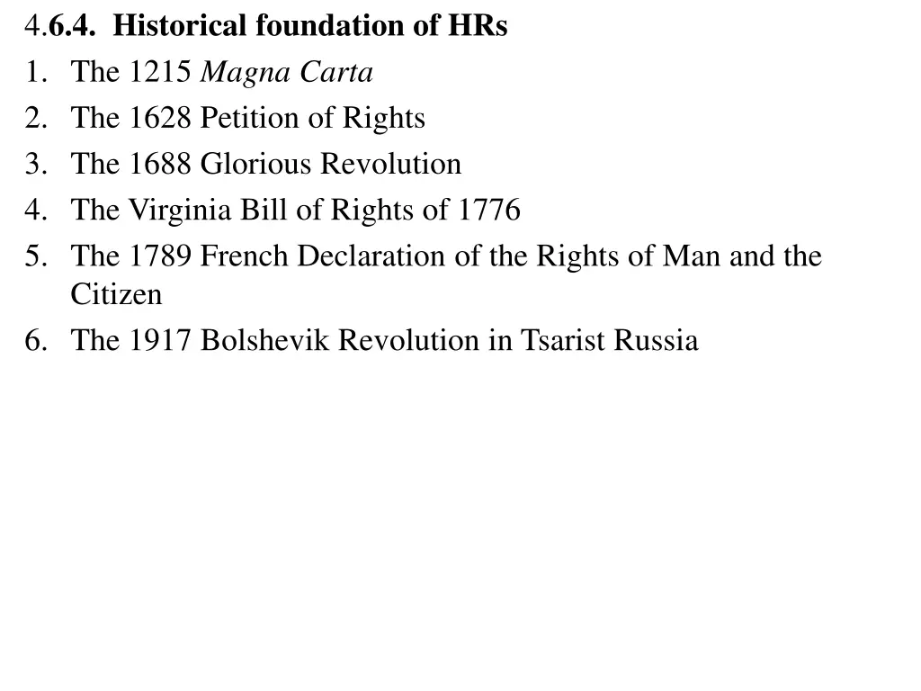 4 6 4 historical foundation of hrs 1 the 1215