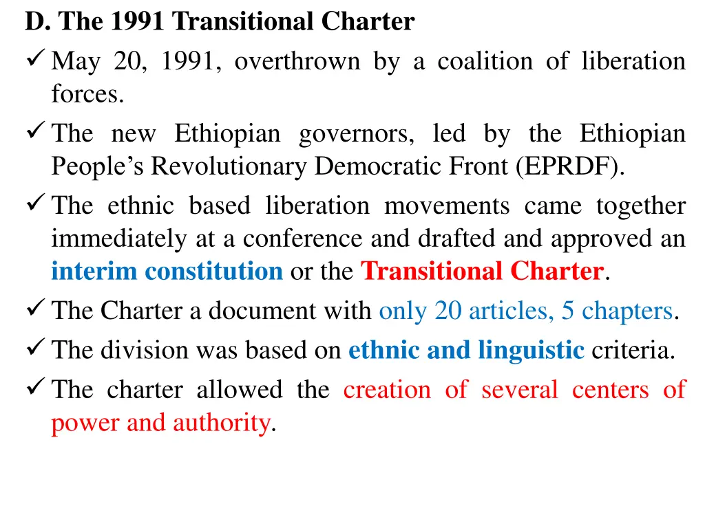d the 1991 transitional charter may 20 1991