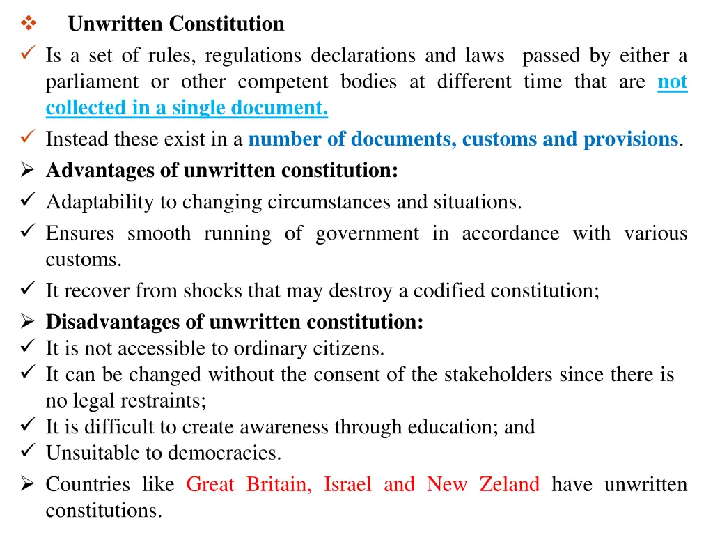 unwritten constitution