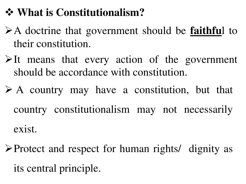 what is constitutionalism a doctrine that