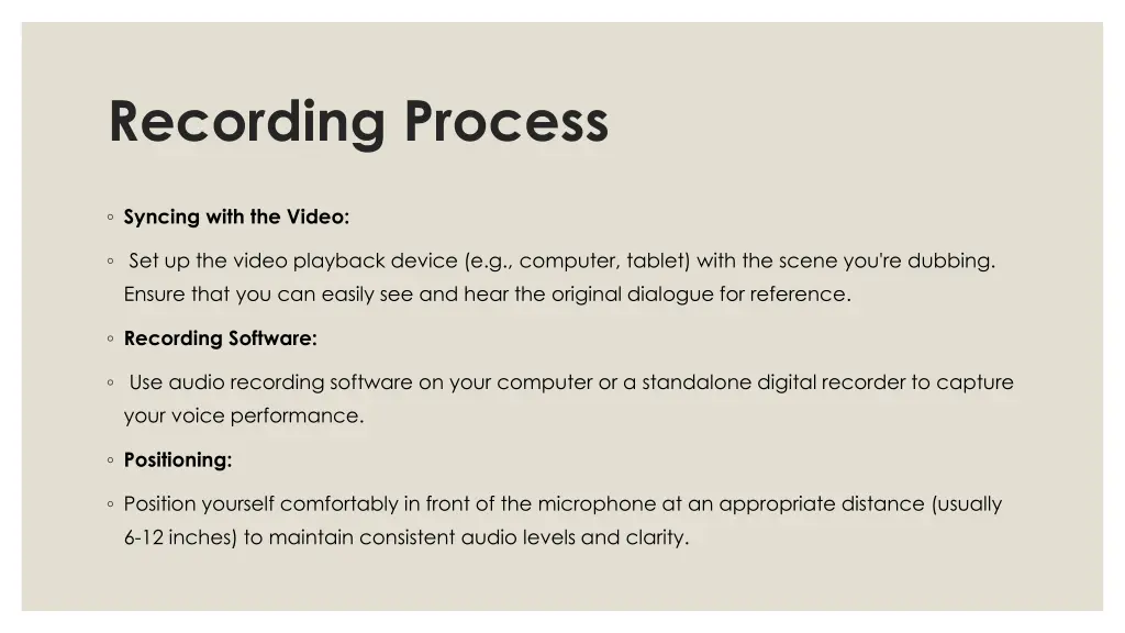 recording process