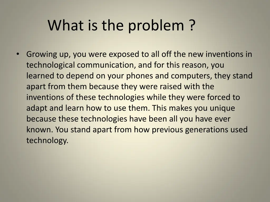 what is the problem