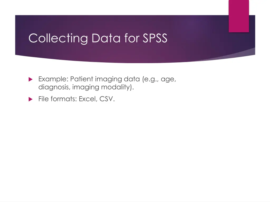 collecting data for spss