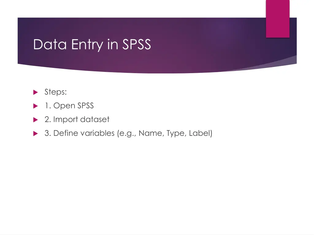 data entry in spss